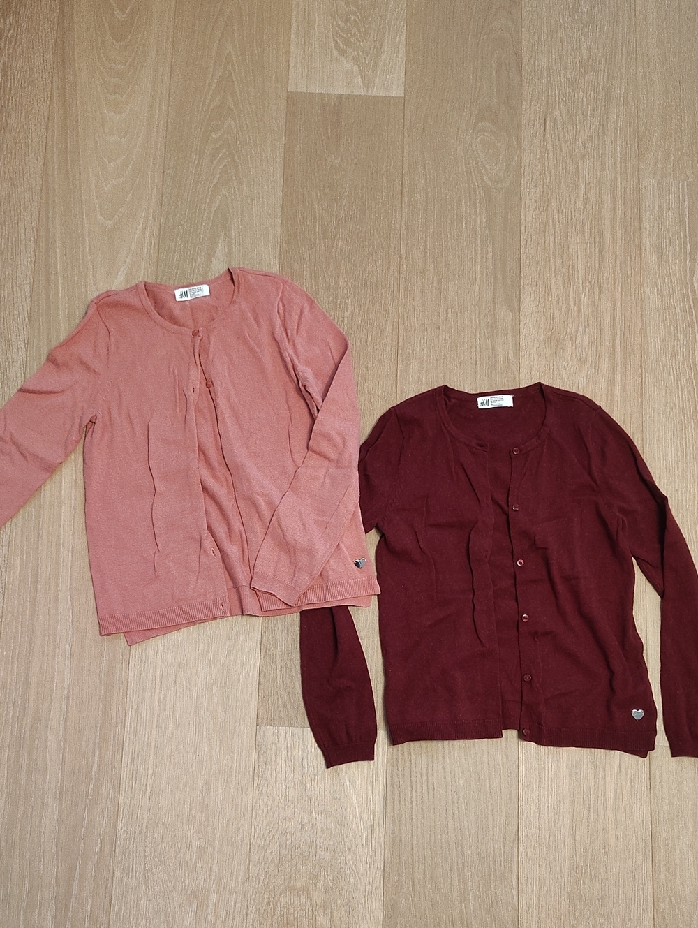 H&M Women's Cardigan Pair — Rose Pink & Wine